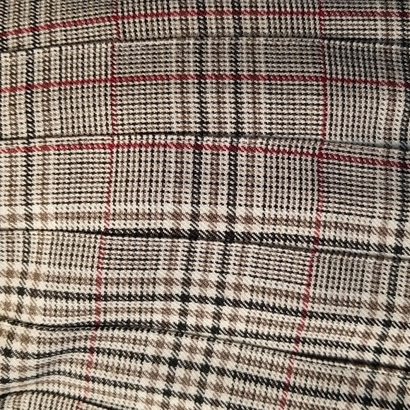 🇨🇦 Vintage 90s Pleated Plaid Tartan Beige midi skirt - Picture 6 of 6